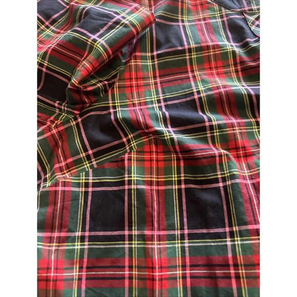Talbots Red Tartan Plaid Shirt Sz XL Pullover Rhinestone Buttons Accent Holiday - Picture 9 of 12